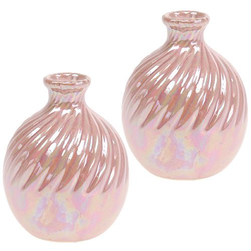 Floristik24 Vase Ø7.5cm H10cm perlemorrosa 6stk