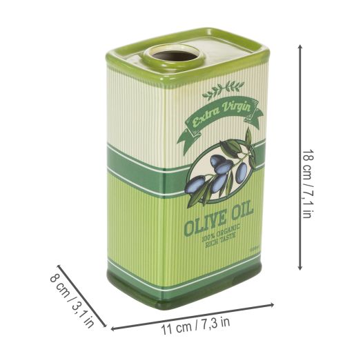 Artikel Olivenolievase, keramik, ideel til køkkendekoration og middelhavsbord, 18 cm