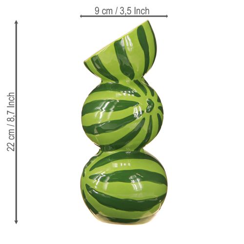 Artikel Vase vandmelon keramik vase sommer dekoration keramik H22cm