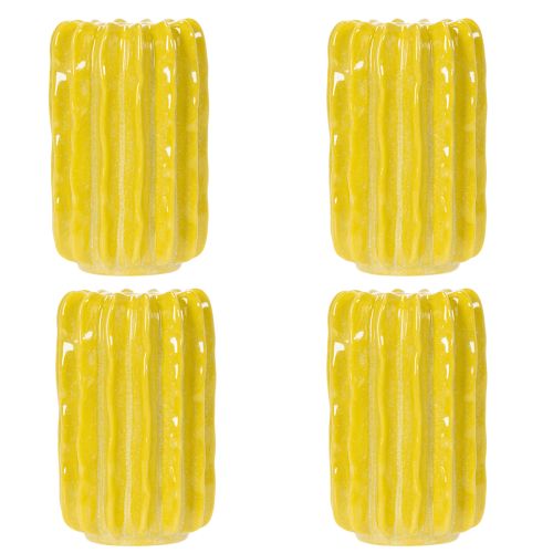 Artikel Kaktus Keramikvase, Rillet Struktur Design til Moderne Livsstil, 13 cm, 4 stk.