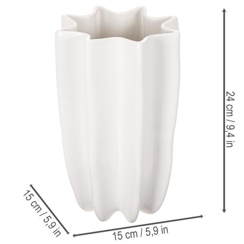 Ribbet vase, høj dekorativ vase til tørrede blomster, 24 cm | Floristik24.dk