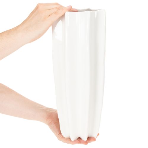 Blomstervase riflet moderne dekorativ vase 38 cm | Floristik24.dk