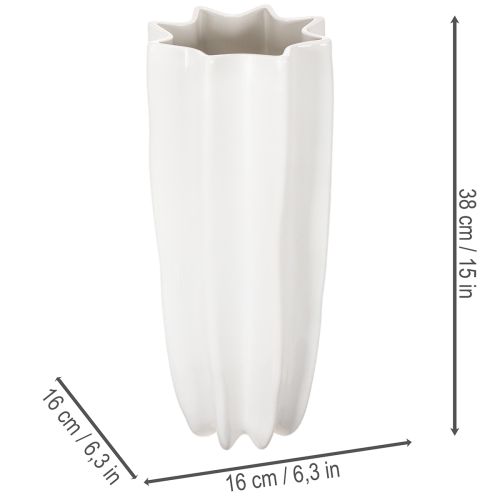 Blomstervase riflet moderne dekorativ vase 38 cm | Floristik24.dk