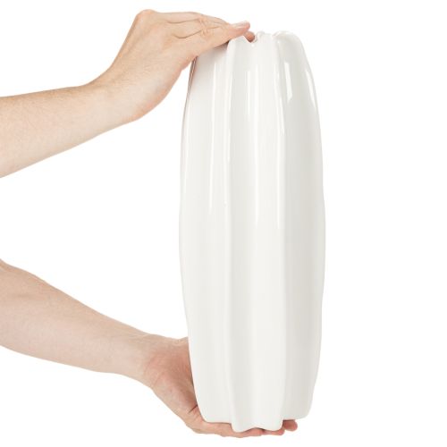 Ribbet vase, moderne keramikvase til tørrede blomster, 40 cm | Floristik24.dk