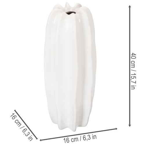 Ribbet vase, moderne keramikvase til tørrede blomster, 40 cm | Floristik24.dk