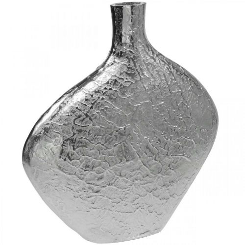 Floristik24 Dekorativ vase metal hamret blomstervase sølv 33x8x36cm