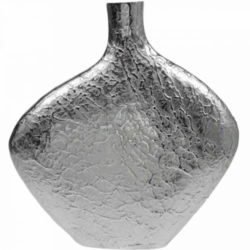 Artikel Dekorativ vase metal hamret blomstervase sølv 33x8x36cm