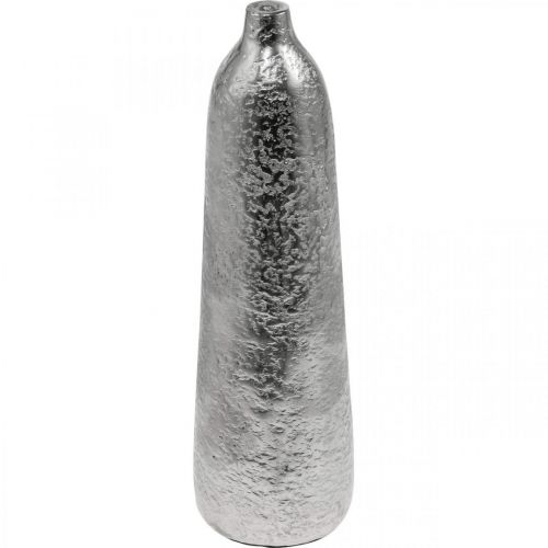 Dekorativ vase metal hamret blomstervase sølv Ø9,5cm H32cm