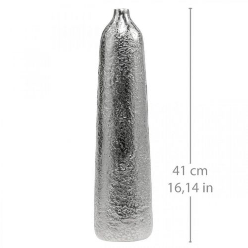 Artikel Dekorativ vase metal hamret blomstervase sølv Ø9,5cm H41cm