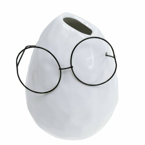 Artikel Vase med glas påskedekoration keramik hvid Ø8,5cm H13cm 3 stk