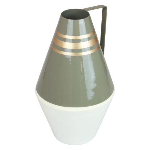 Artikel Vase metalhåndtag grå/creme/guld vintage Ø19cm H31cm
