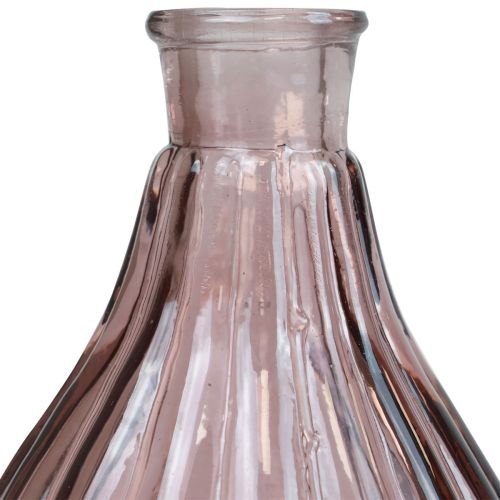 Floristik24 Vase pink glasvase løgformet dekorativ vase glas Ø8,5cm H11,5cm