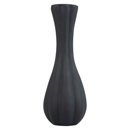 Artikel Vase sort glas vase riller blomstervase glas Ø6cm H18cm