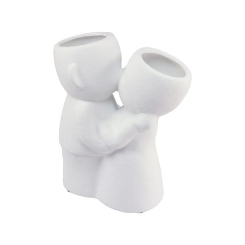 Floristik24 Vase Hvid Dobbelt Vase Kyssepar Keramik H23,5cm
