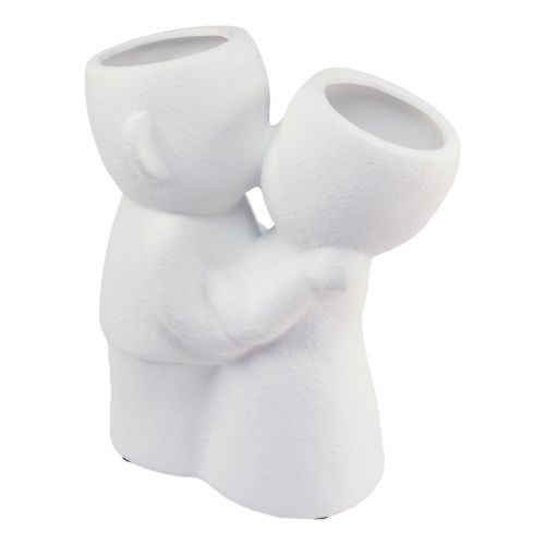 Floristik24 Vase Hvid Kyssende Par Dobbeltvase Keramik H29cm