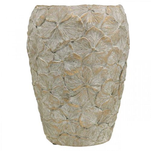 Floristik24 Dekorativt potteblomst mønster, betonvase gyldent vintage look Ø18cm H24cm