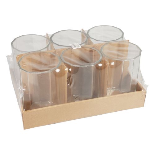 Artikel Lysestage glaslanterne klar Ø9,5cm H15cm 6stk