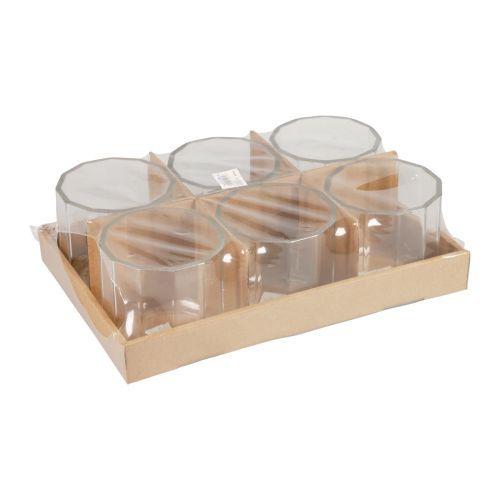 Artikel Lysestage glaslanterne klar Ø9,5cm H9cm 6stk
