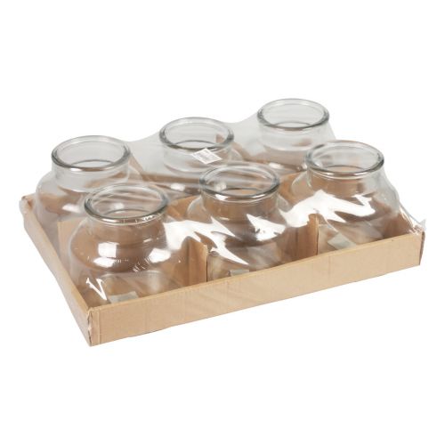 Floristik24 Minivaser glasdekoration retro glasvaser Ø12cm H12cm 6 stk