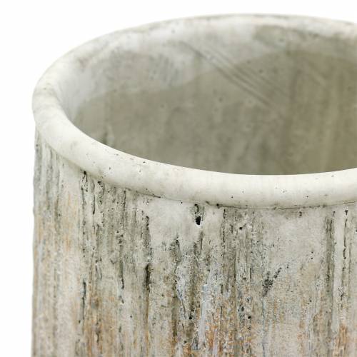 Floristik24 Plantekasse vase beton træ design Ø15cm