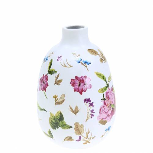 Floristik24 Dekorativ vase hvide blomster Ø9cm H13.8cm