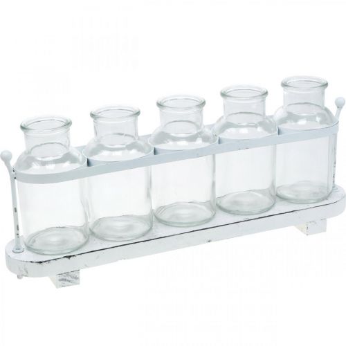 Floristik24 Blomstervase apoteker flasker apoteker glas dekoration på bakke 38cm