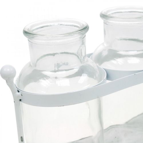 Floristik24 Blomstervase apoteker flasker apoteker glas dekoration på bakke 38cm
