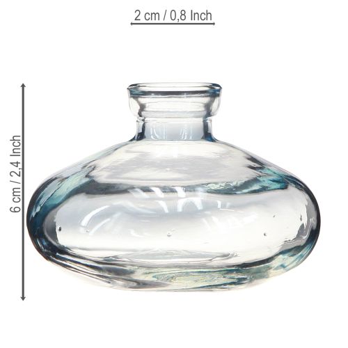 Artikel Vaser løgformede flade glas dekorative vaser blå Ø9cm H6cm 6 stk