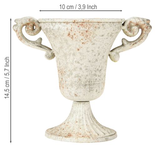 Artikel Vintage dekorativ metalkop med hank Shabby Chic H14,5cm