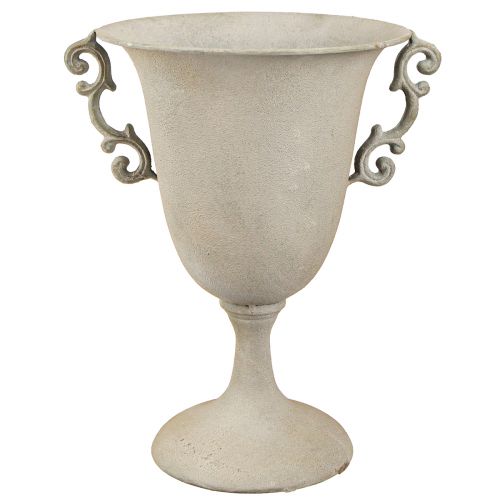 Floristik24 Vintage dekorativ kop med hanke metal dekoration grå H30cm
