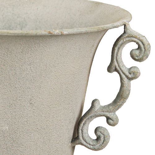 Artikel Vintage dekorativ kop med hanke metal dekoration grå H30cm