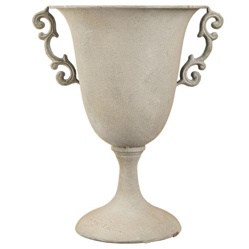 Artikel Vintage dekorativ kop med hanke metal dekoration grå H30cm
