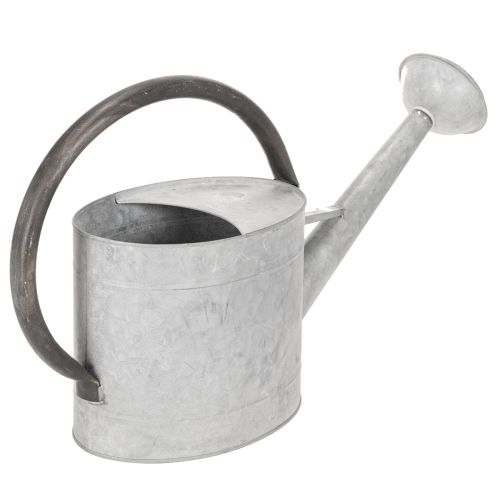 Vintage metal vandkande, sølvgrå, stilfuld havedekoration, blomstervase, L53cm H29cm | Floristik24.dk
