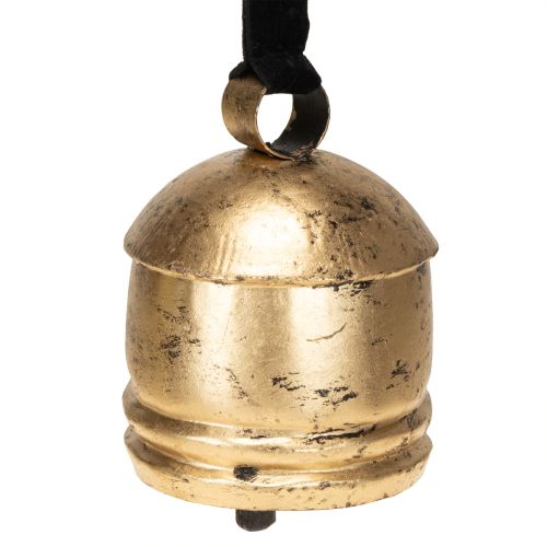 Floristik24 Vintage klokke guld med sort fløjlsbånd H15cm