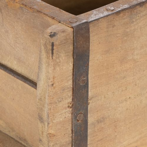 Vintage trækasse plantekasse murstensformet træ 30 cm | Floristik24.dk