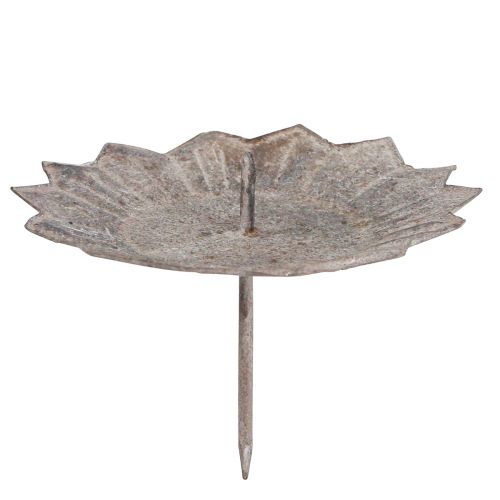Floristik24 Vintage lysestage grå til stik i Ø11cm H8,5cm 4stk