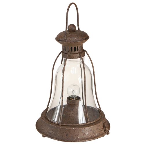 Floristik24 Vintage LED lampe metal dekorativ rust lanterne med timer H30cm