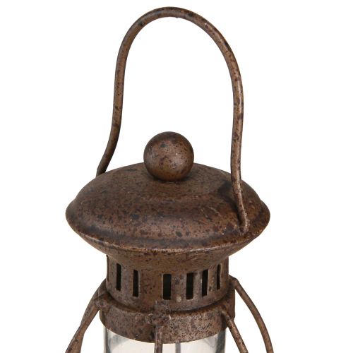 Floristik24 Vintage LED lampe metal dekorativ rust lanterne med timer H30cm