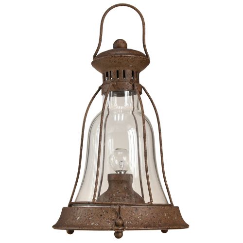 Floristik24 Vintage LED lampe metal dekorativ rust lanterne med timer H30cm