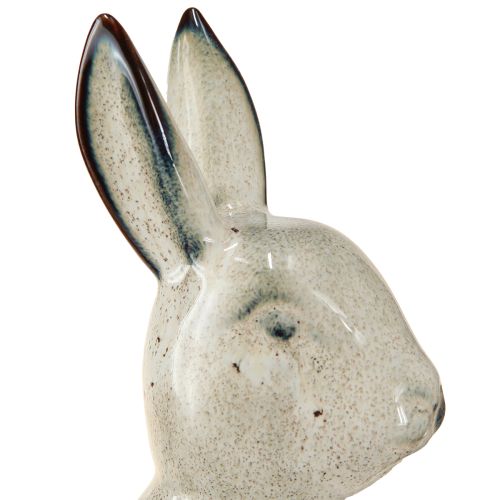 Floristik24 Keramiske kaninfigurer Grå – Sød påskepynt 2stk 22cm