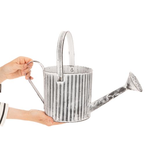 Vintage plantekasse Ø17cm, dekorativ vandkande, metalplantekasse shabby chic | Floristik24.dk