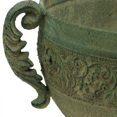 Floristik24 Vintage kop plantekasse Metal rustik bæger med håndtag H26cm Ø19cm