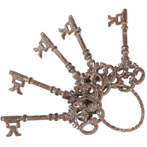 Artikel Vintage nøgle dekoration nøglering rust metal H20,5cm