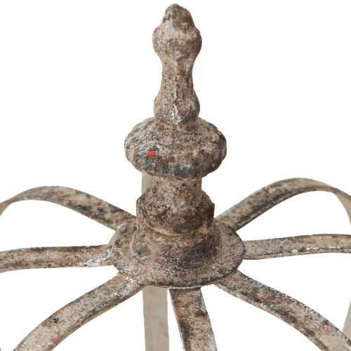 Floristik24 Vintage Lantern Crown Metal med Glas Grå Ø14cm H18,5cm