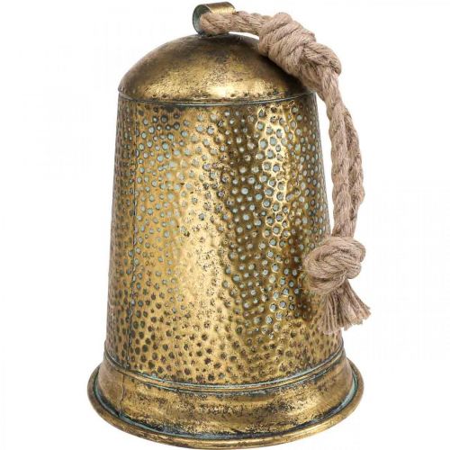 Floristik24 Deco klokke metal messing fingerbøl vintage Ø25cm H34cm