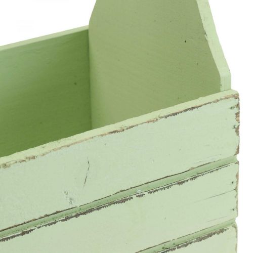 Floristik24 Vintage blomsterkasse træ plantekasse grøn 28×14×31cm