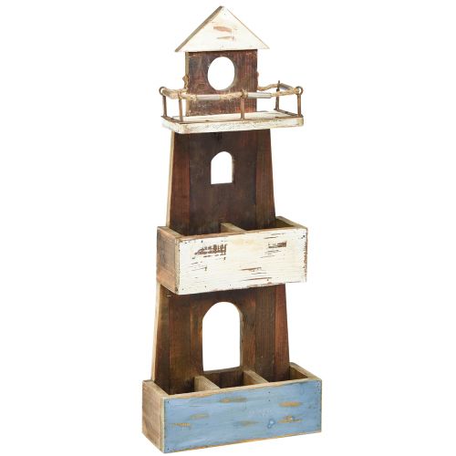 Vintage hylde maritime dekorative træfyrtårn 30×11,5×75cm