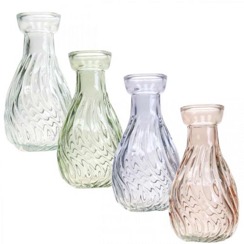 Vintage Vase Små Blomstervaser Farvet Ø11cm H6cm 4stk