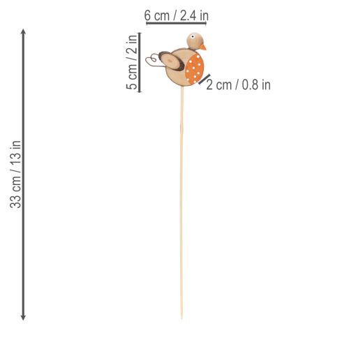 Artikel Træpæle til fuglehaven til kreativ dekoration om foråret og sommeren, 33 cm, 16 stk.