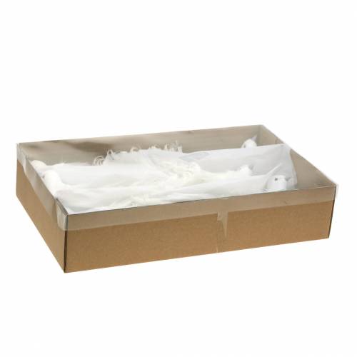 Floristik24 Due på tråd hvid 10cm 6stk